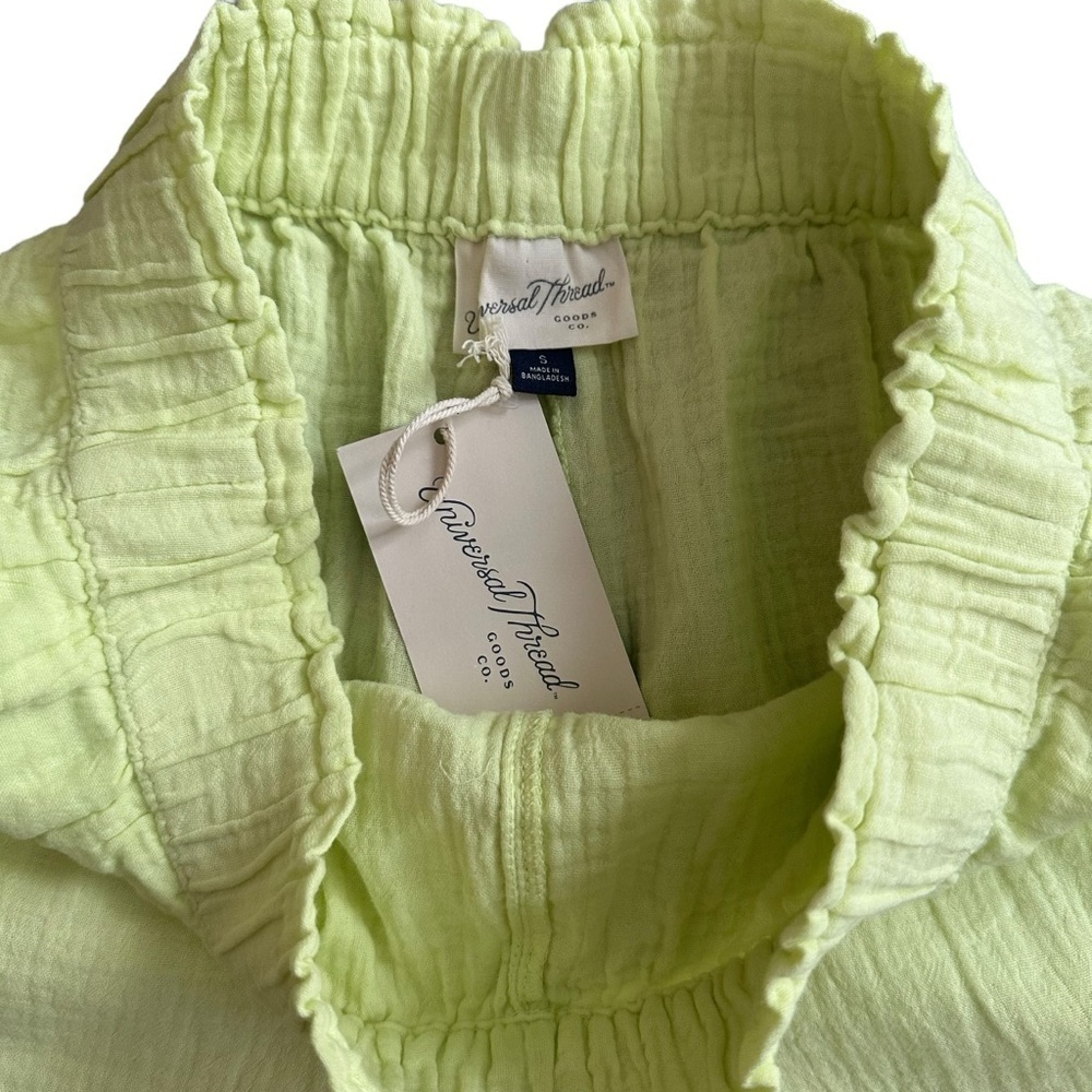 Universal Thread Linen Look Elastic Waist Pull On Dolphin Hem Cotton Shorts - Picture 4 of 6